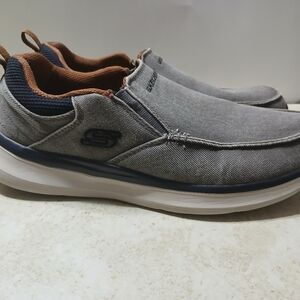 Skechers Men's Gray and Brown Slip-On Loafers